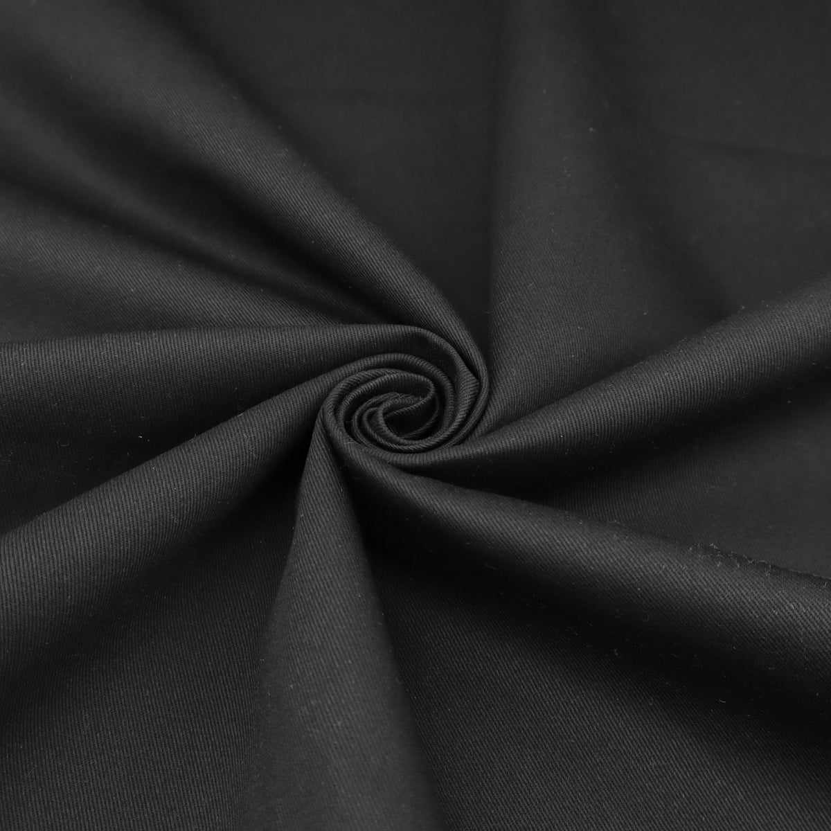 100% Cotton Drill Heavyweight Twill for Workwear, Uniforms & Beanbags Fabric - Black