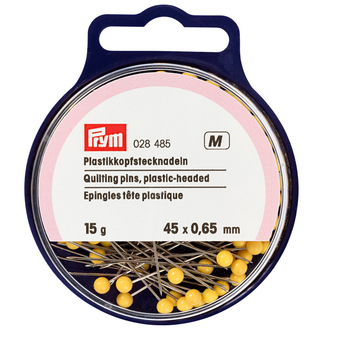 Prym Plastic-Headed Pins V2A 0.65x45mm in Gold Colour - 028485