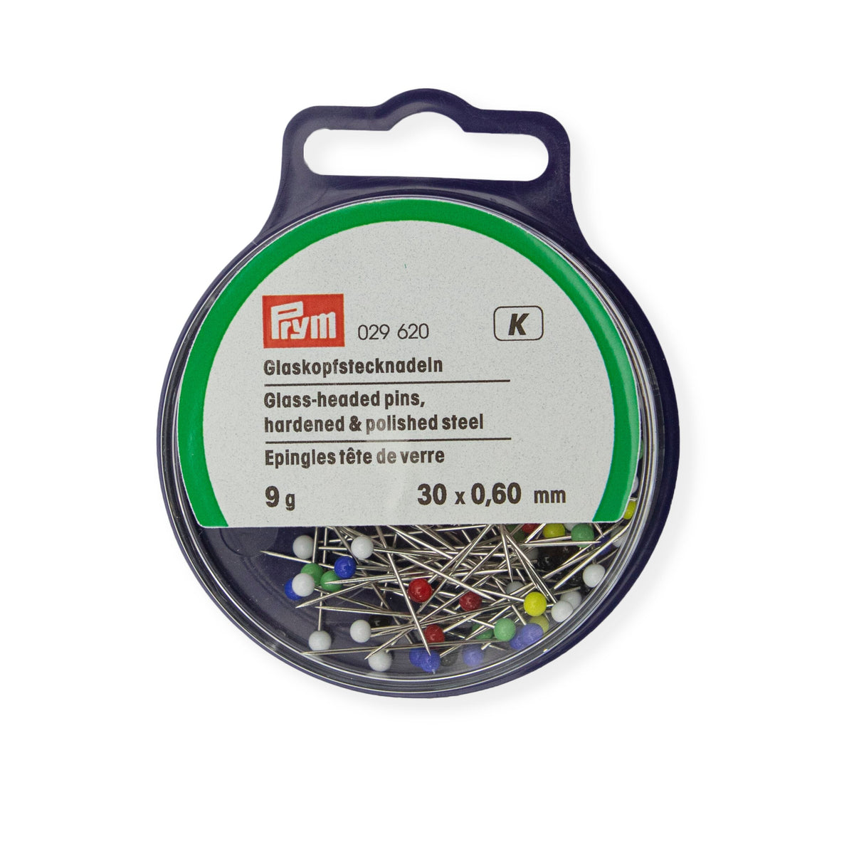 Prym Glass-headed Pins No. 9: Assorted Colours 0.60 x 30 mm - 029620