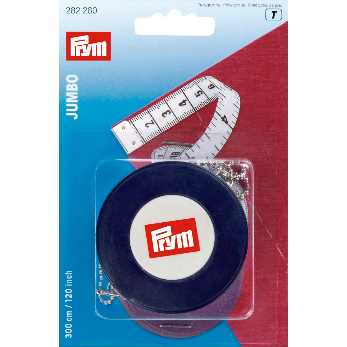 Prym Spring Tape Measure Jumbo: 300cm/120inch Precision Tool - 282260