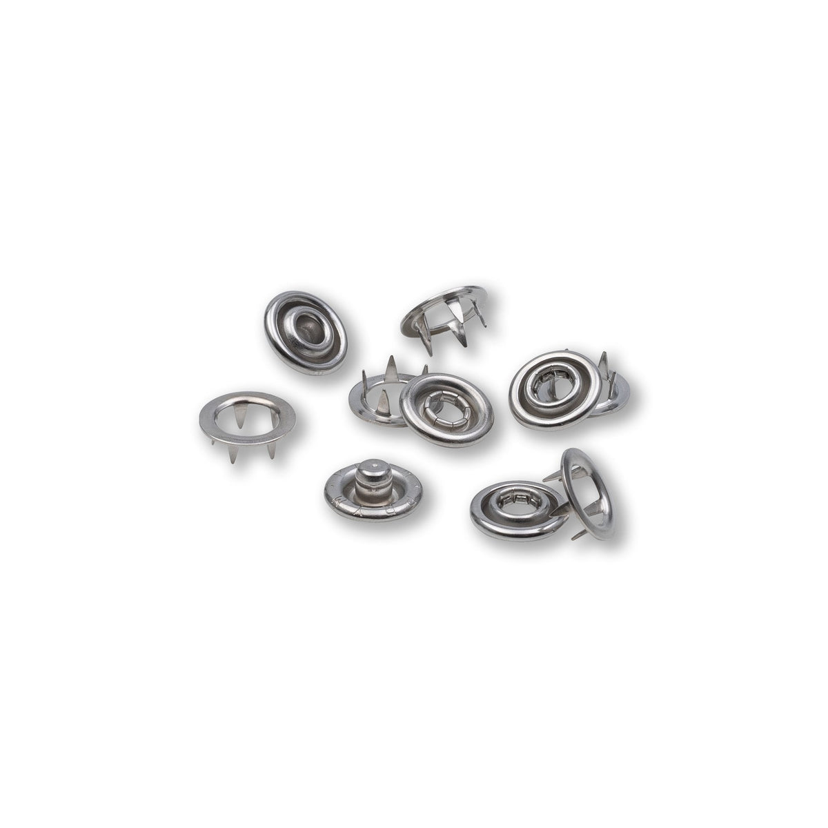 Prym Refill Packs: Brass Pronged Ring Silver 10mm 390107 - 390106