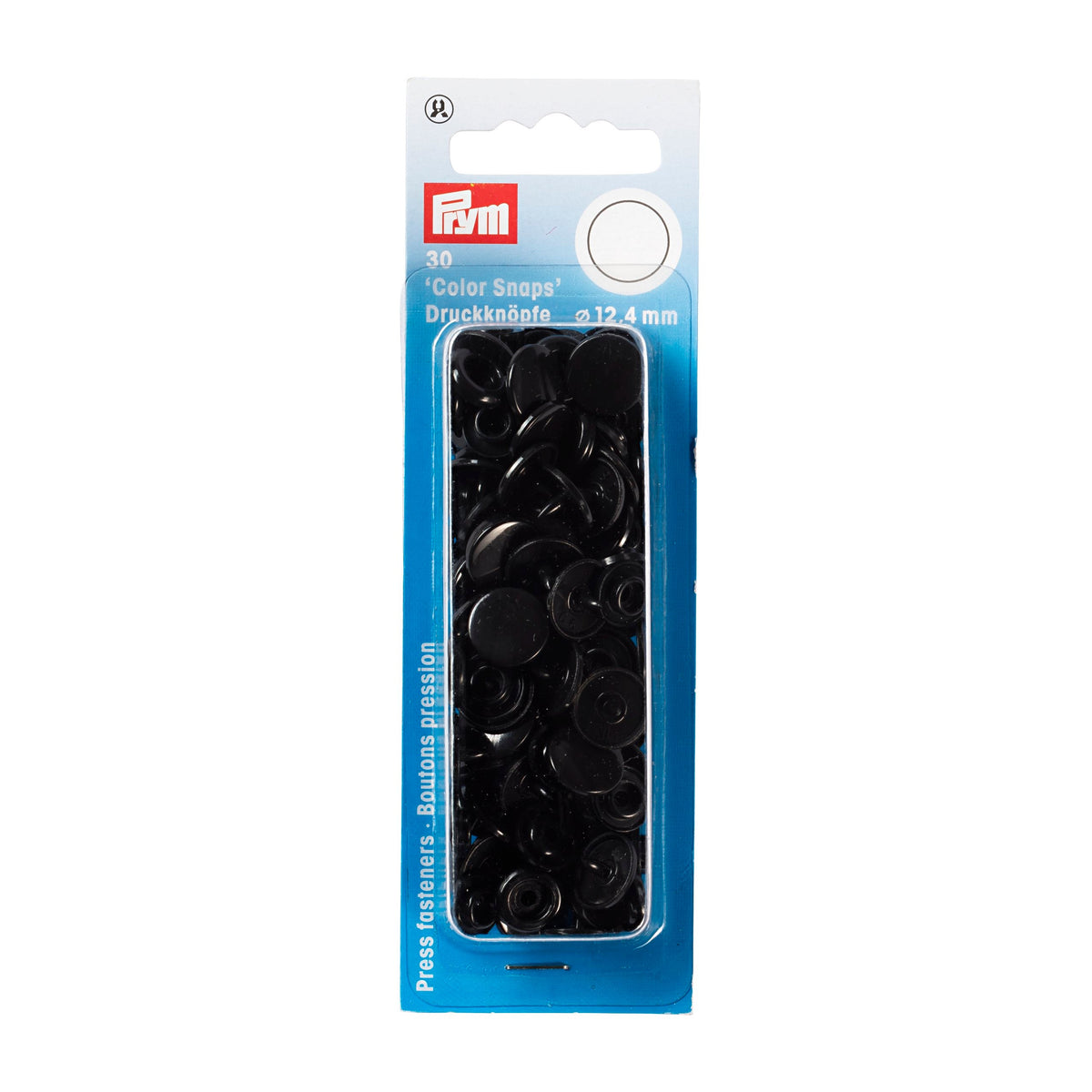 Prym Non-Sew Colour Snaps 12.4mm Black: Easy Fastening Solution - 393105