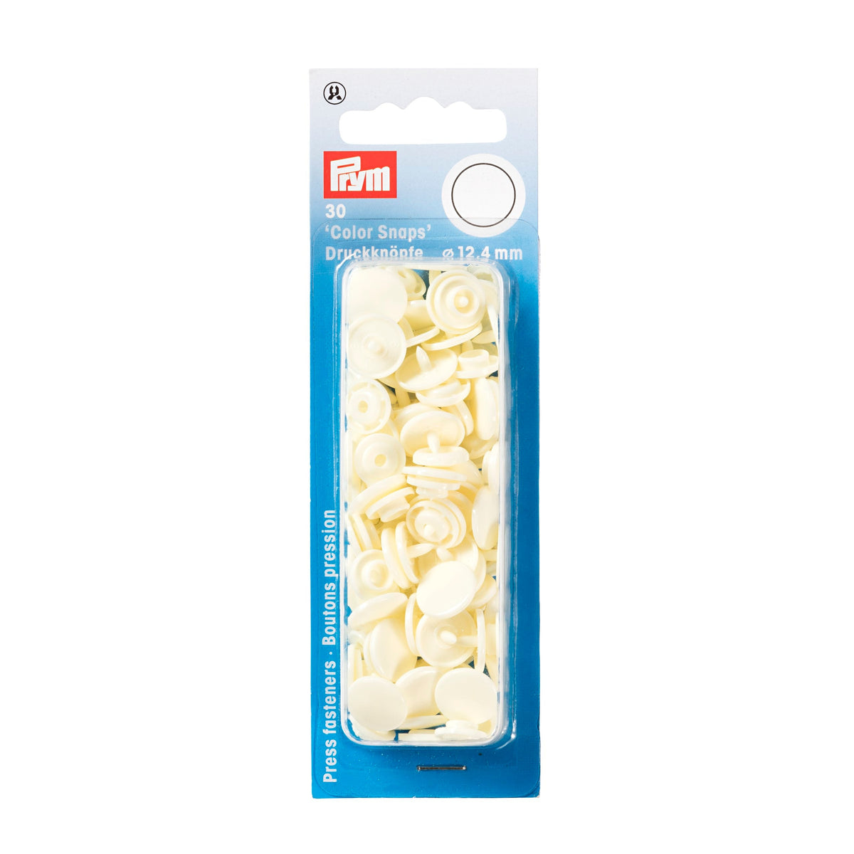 Prym Non-Sew Colour Snaps 12.4mm Pearl: Easy Fastening Solution - 393122
