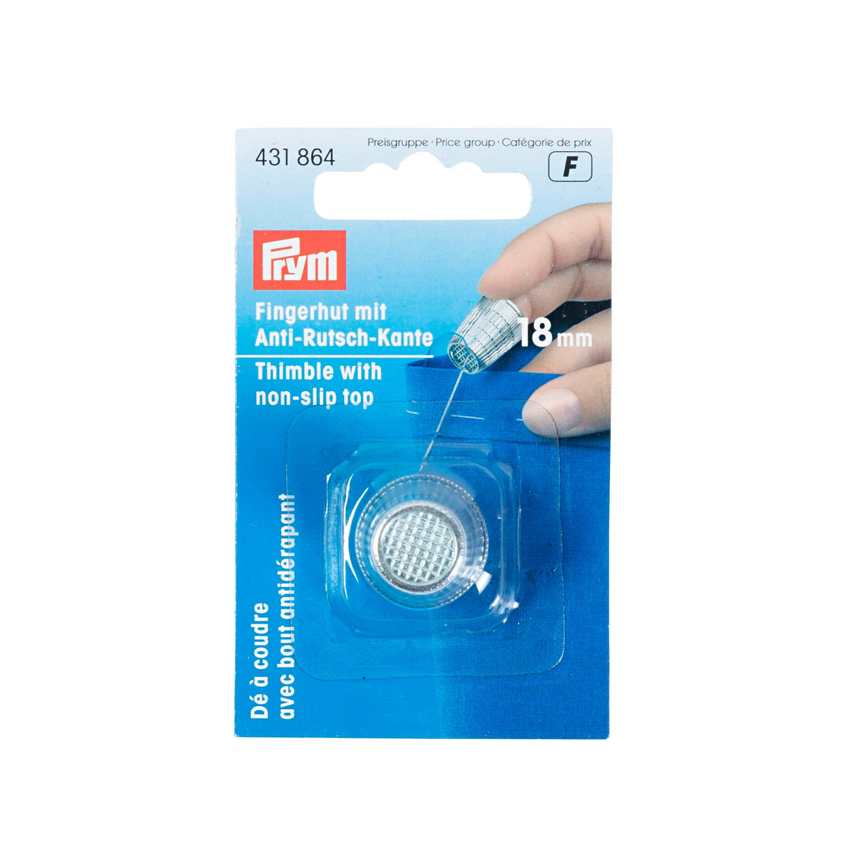Prym Thimble: Zinc Die-Cast 18mm in Silver Colour - 431864
