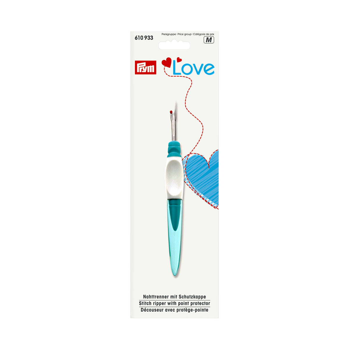 Prym Love: Small Ergonomic Mint Stitch Ripper for Easy Use - 610933