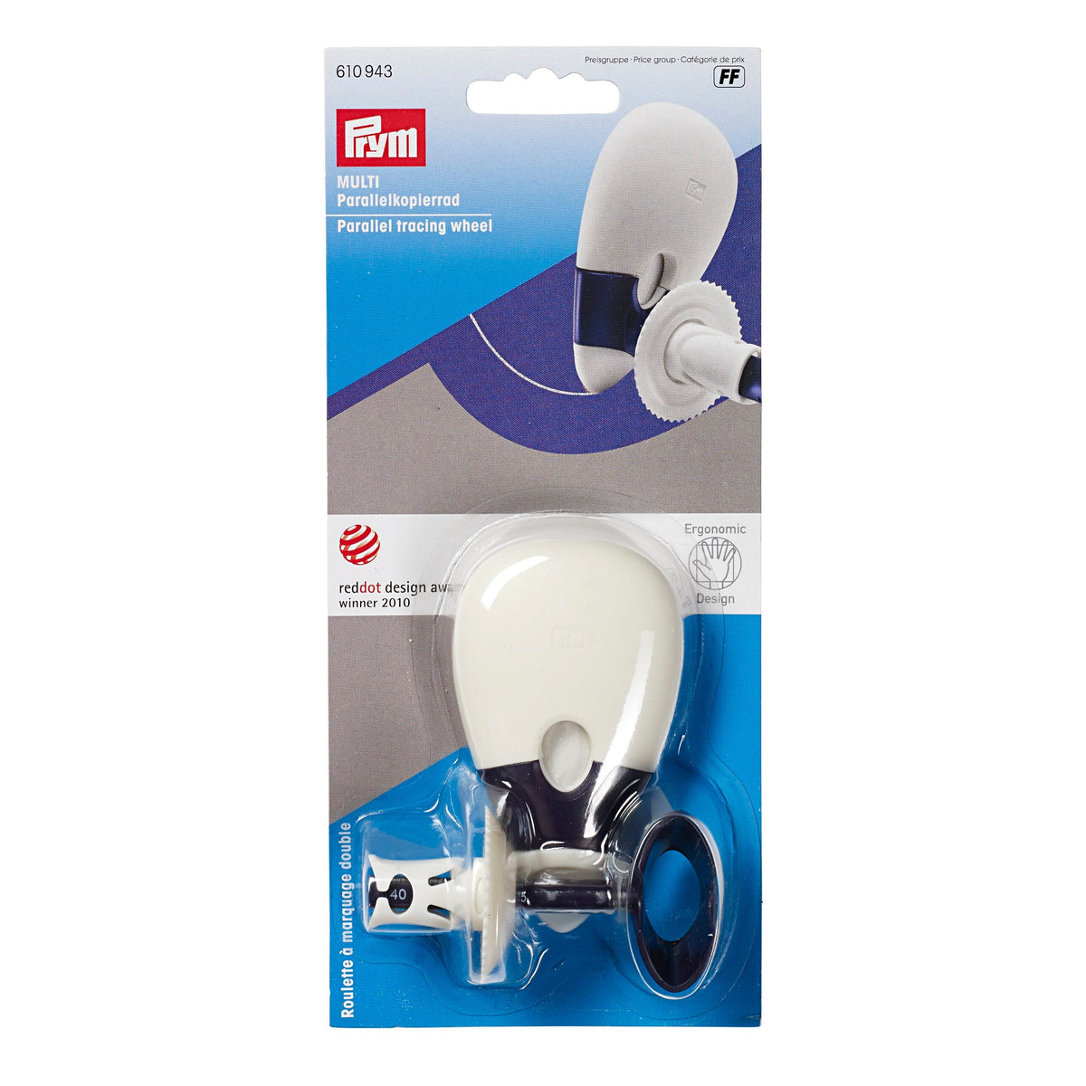 Prym Parallel Tracing Wheel: Multi Ergonomic Design for Sewing - 610943