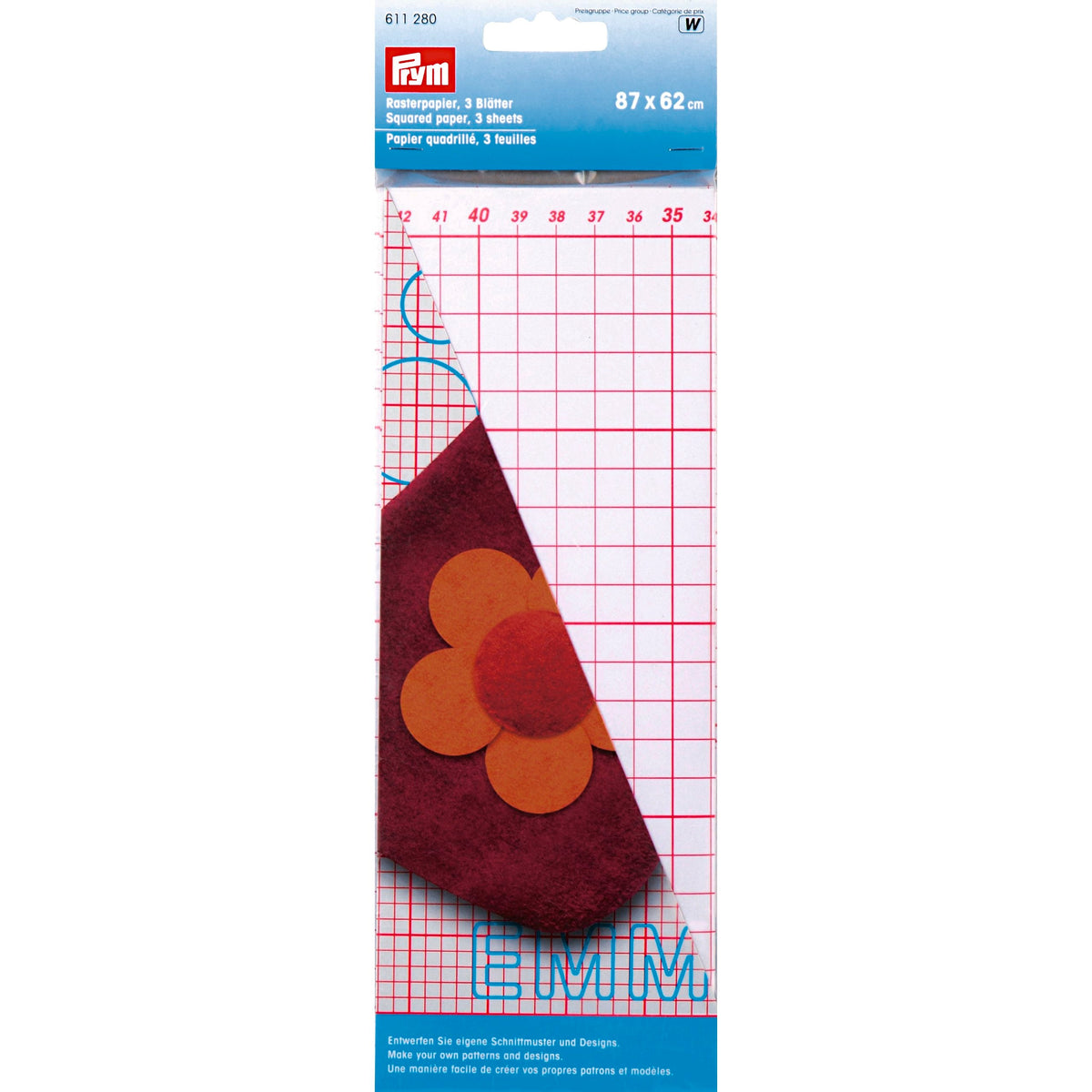 Prym Squared Paper 87 x 62 cm: Perfect for Precision Crafting - 611280