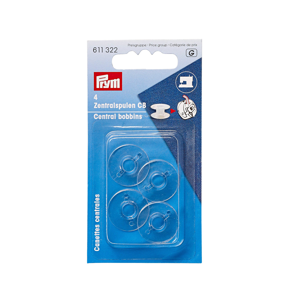 Prym Bobbins for CB Shuttle Plastic 20.5 mm - Pack of 15 - 611322
