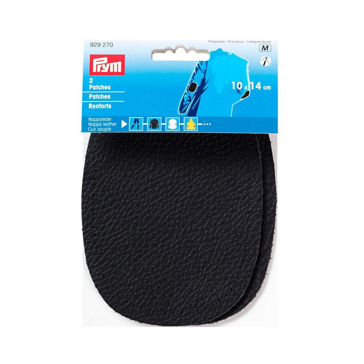 Prym Nappa Leather Patches for Sewing - 10 x 14 cm Black - 929270