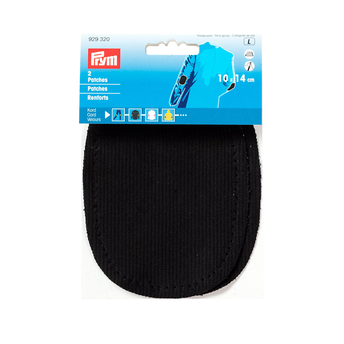 Prym Patches Cord: Iron-On Black 10x14 cm for Easy Repairs - 929320