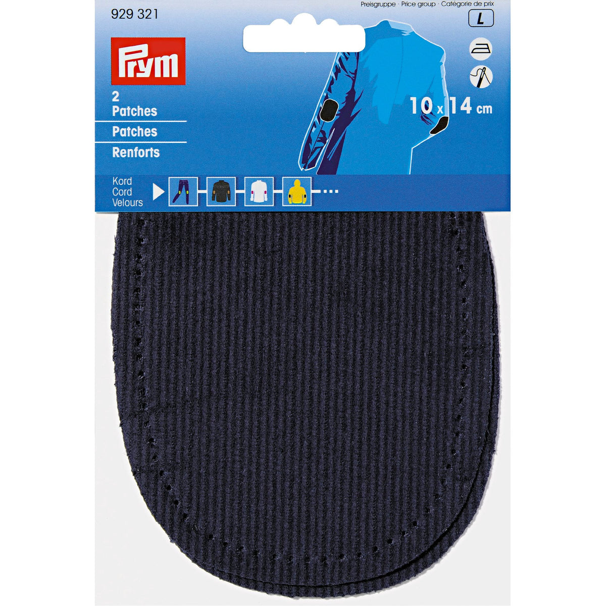 Prym Patches Cord: Iron-On 10x14 cm Navy Blue for Easy Repair - 929321