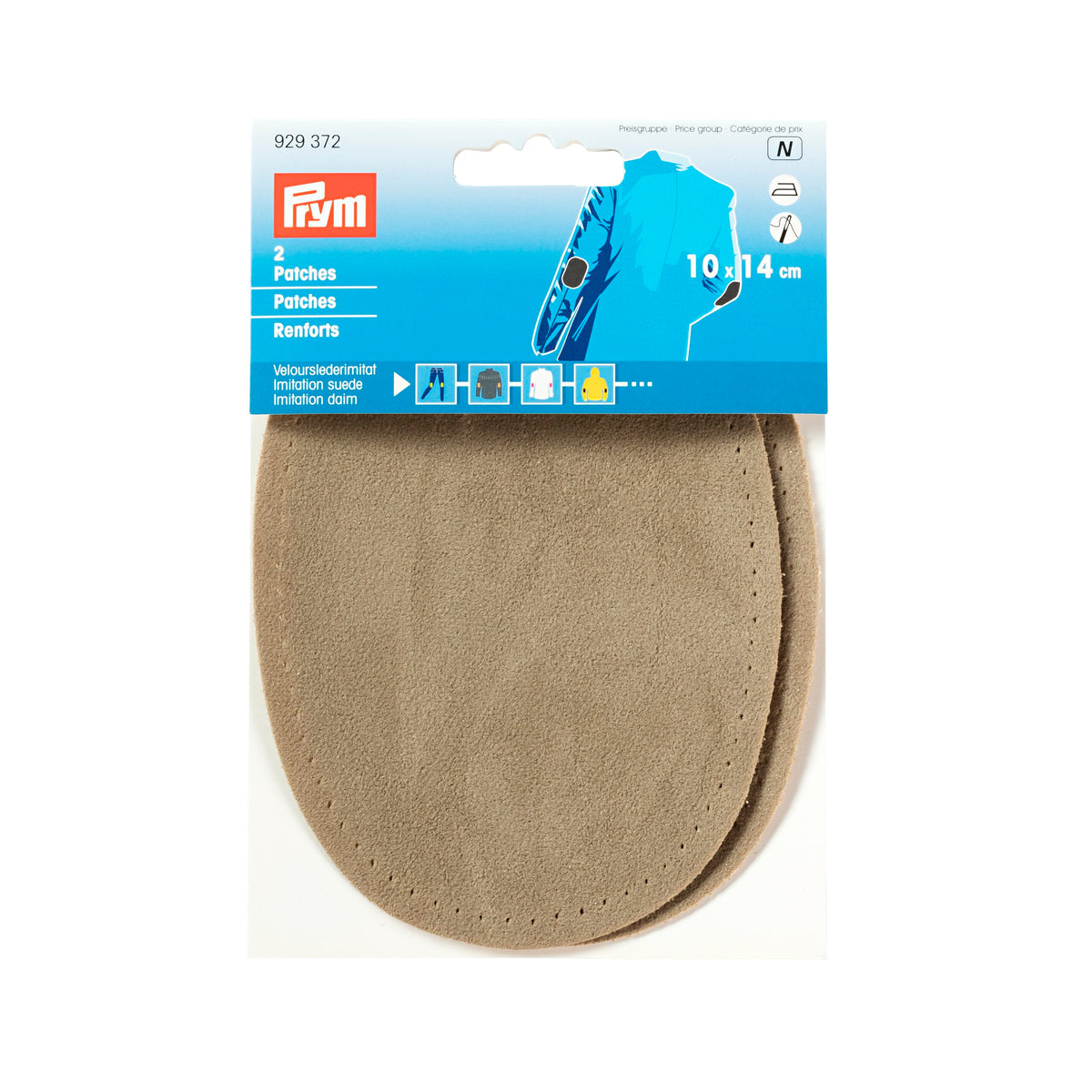 Prym Imitation Suede Iron-On Patches Stone 10x14cm - 929372