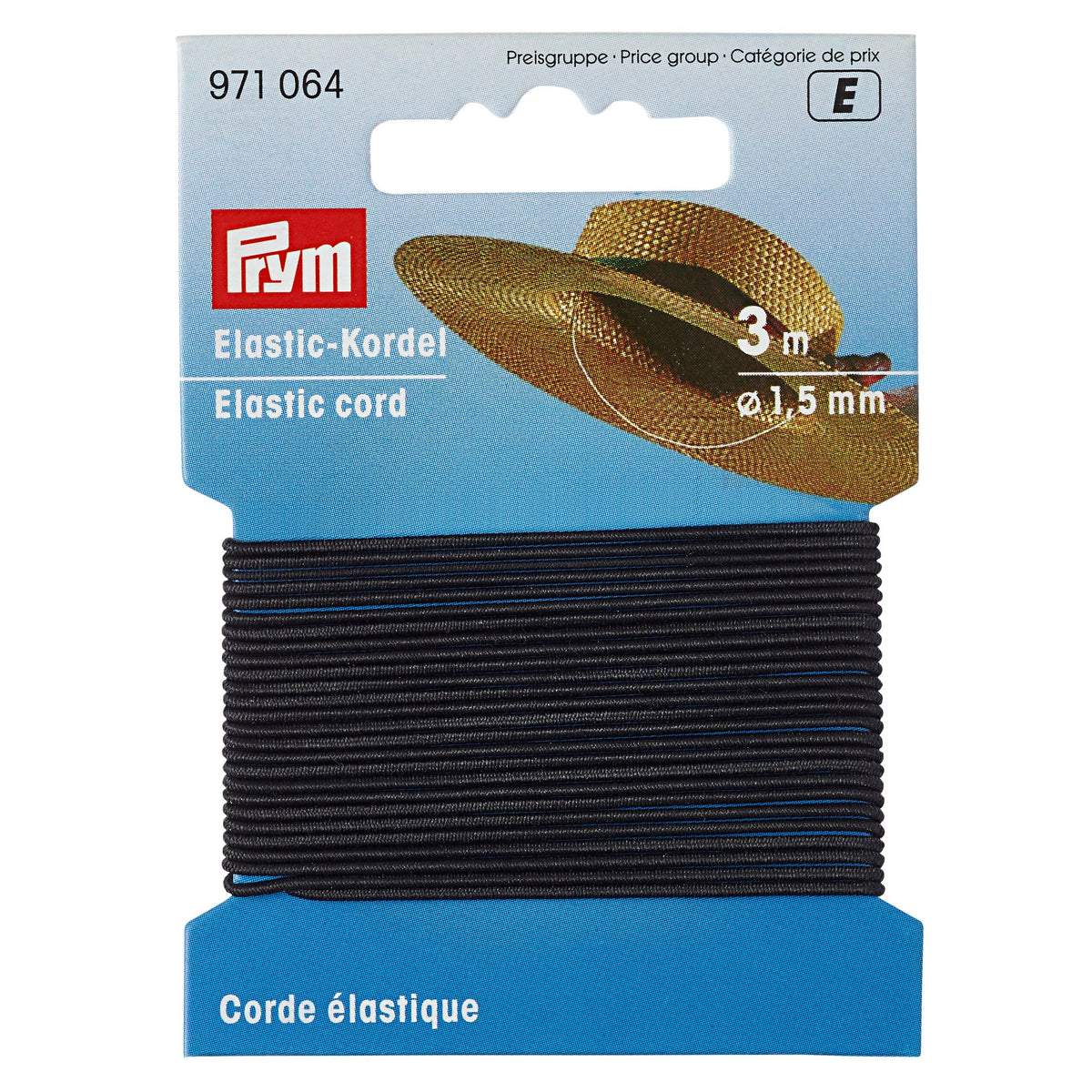 Prym Elastic Cord 1.5 mm Black: Durable and Versatile Solution - 971064