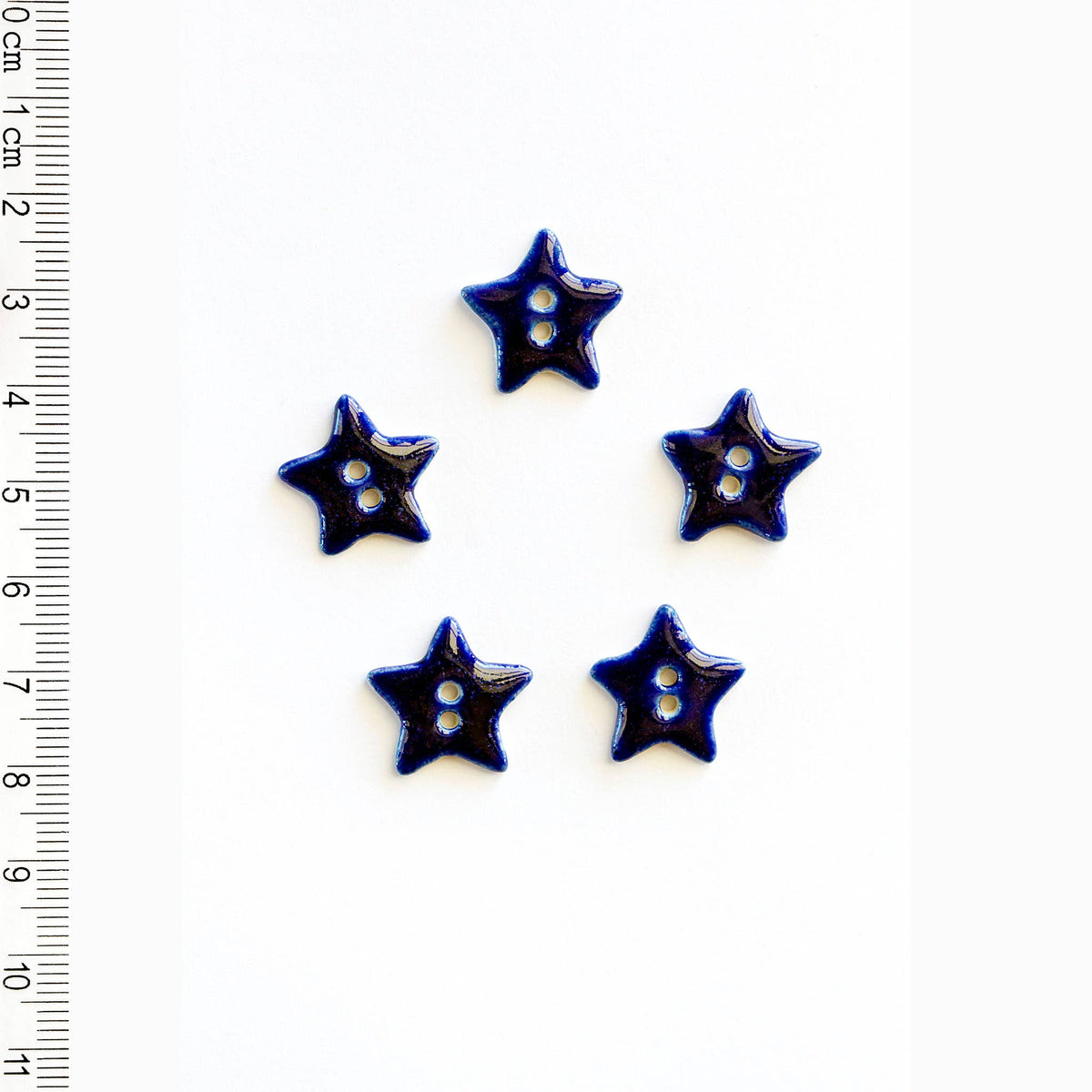 Handmade Sewing Buttons - Handmade Blue Star