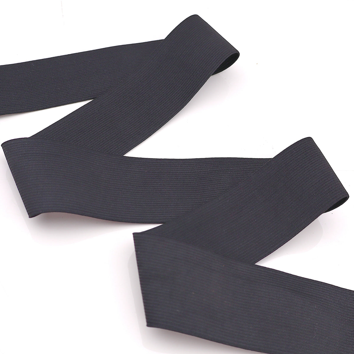 Knitted Flat Elastic Band for Sewing, Dressmaking, DIY Crafts | Multi-Widths - Black 2 Inch 50mm
