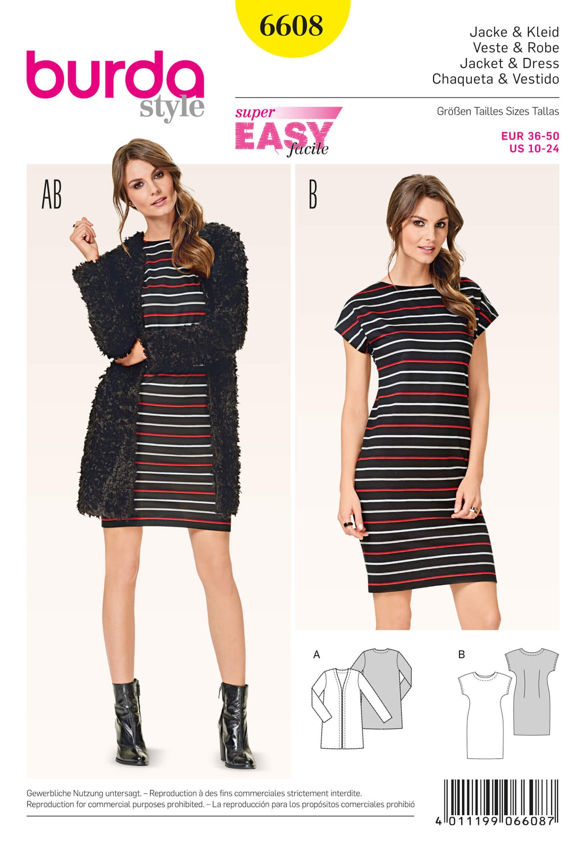 Burda Style Miss Jacket and Dress Sewing Pattern B6608