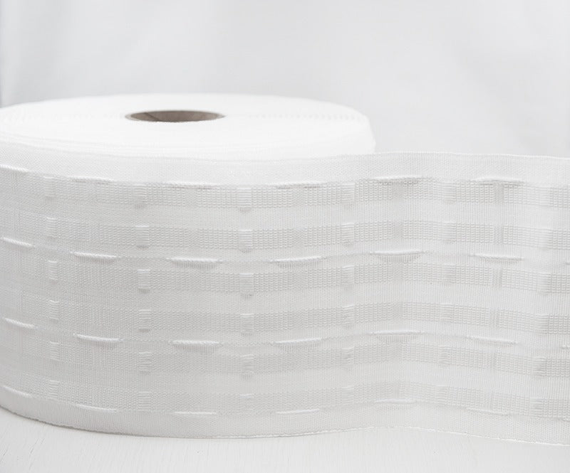 6″ Deep Corded Pocket Curtain Tape Pencil Pleat - White