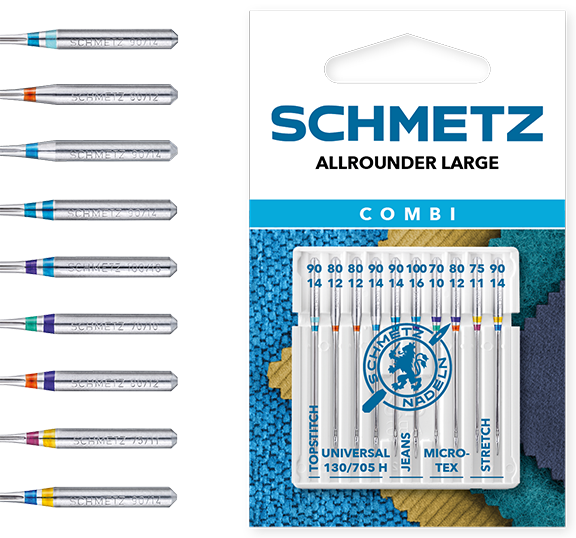 Schmetz Combi All Rounder 70/75/80/90/100 Sewing Machine Needles - Pack of 5