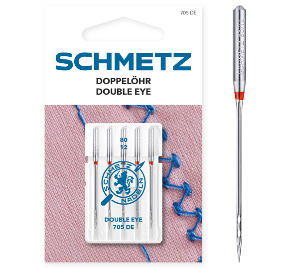 Schmetz Universal Double Eye Size 80/12 Sewing Machine Needles - Pack of 5