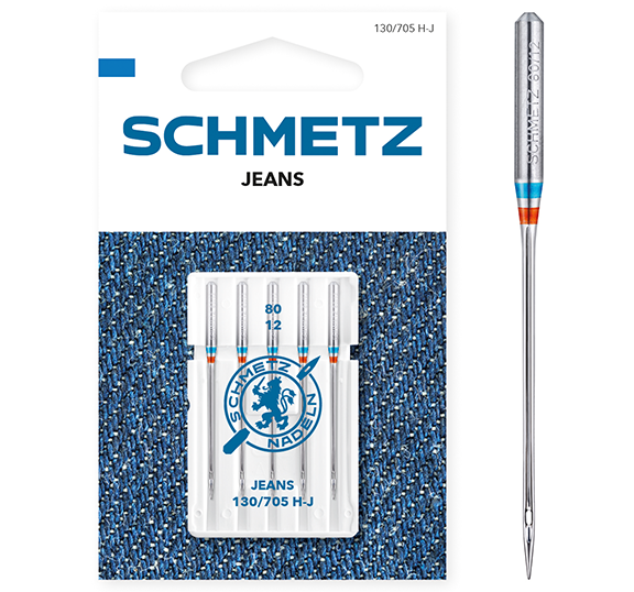 Schmetz Jeans 80/12 Sewing Machine Needles - Pack of 5