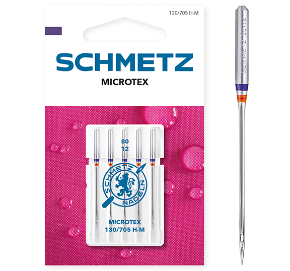 Schmetz Microtex 80/12 Sewing Machine Needles - Pack of 5