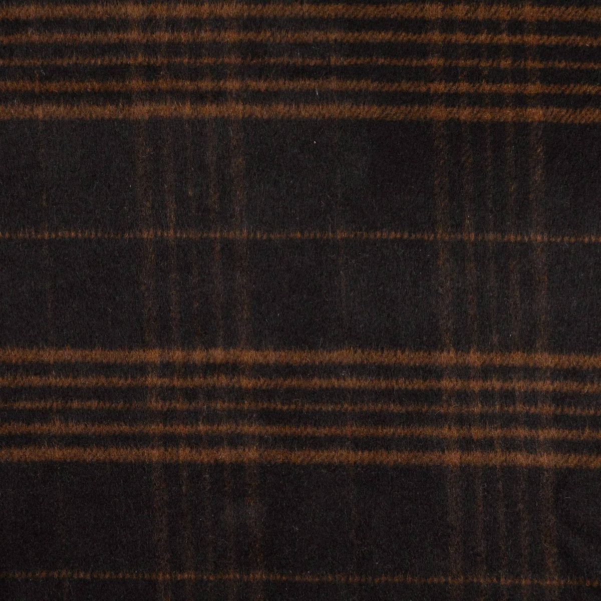 Hadrian Wool Mix Coating Jacketing and Suiting Fabric - Brown on Black Check