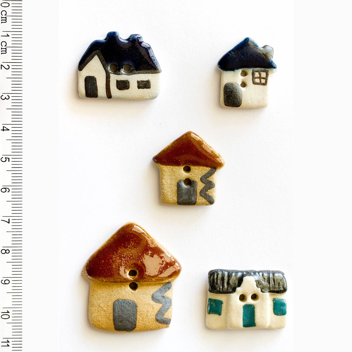 Handmade Sewing Buttons - House