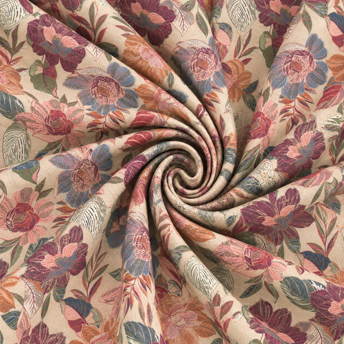 A Garden of Stiches Quilting Cotton Craft Fabric - Cream Floral