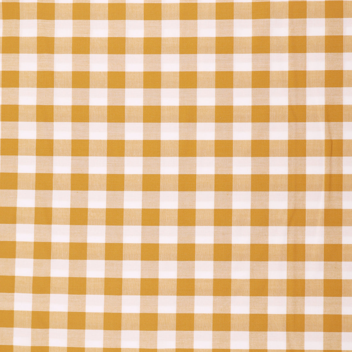 Ada Yarn Dyed 100% Cotton Gingham Check Fabric - Large Ochre