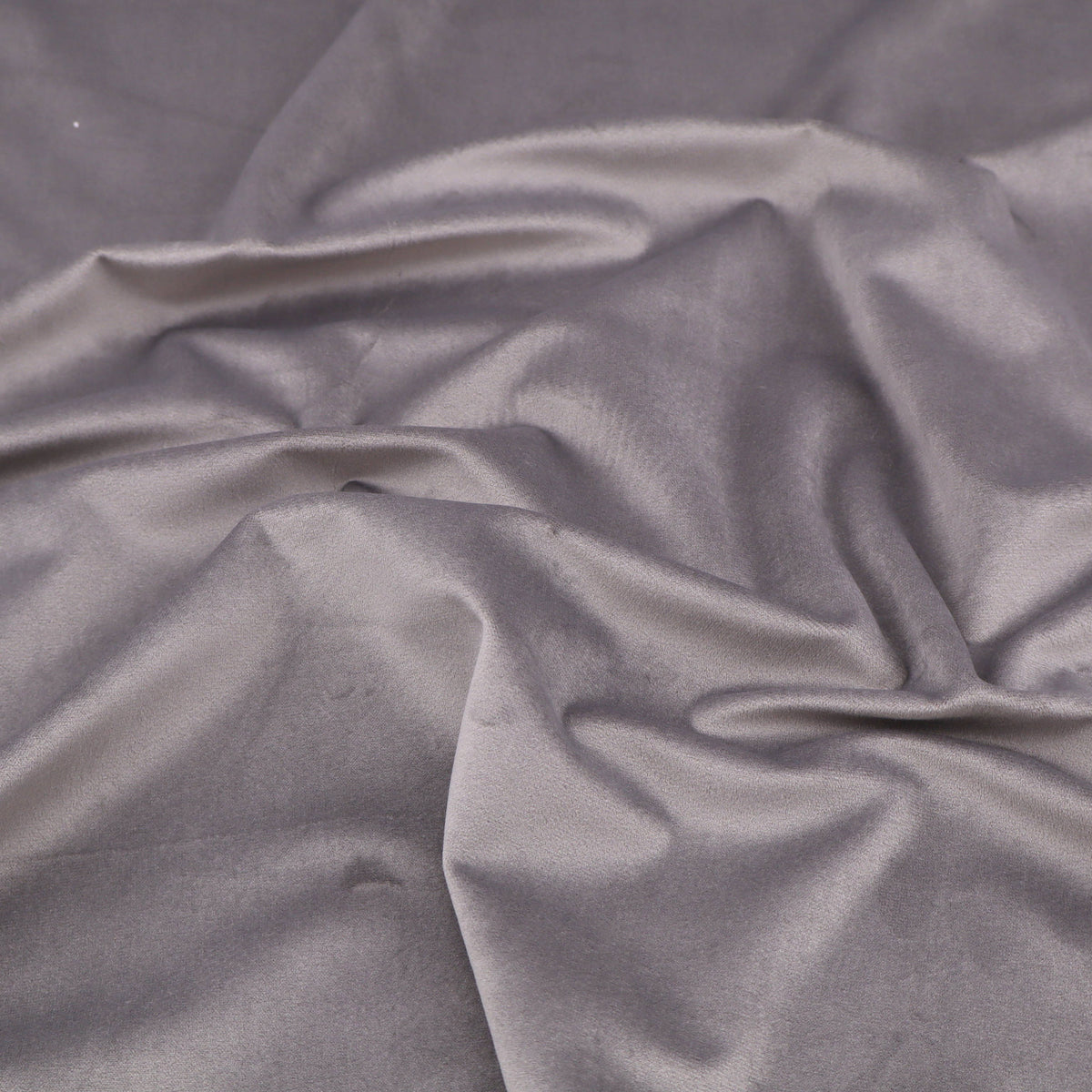 Antalya Plain Velvet Upholstery Plush Furnishing Fabric - Silver Grey