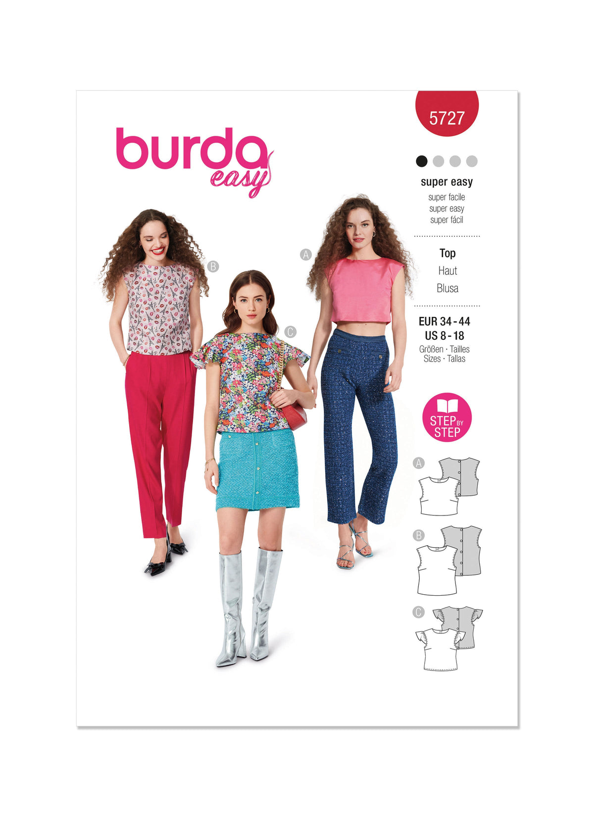Burda Style Misses' Top Sewing Pattern for Fashion Enthusiasts B5727