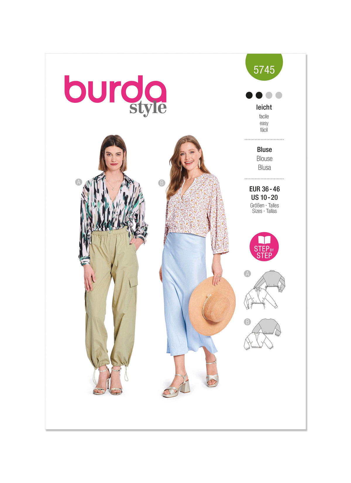 Burda Style Misses' Blouse Sewing Pattern for Fashionistas B5745