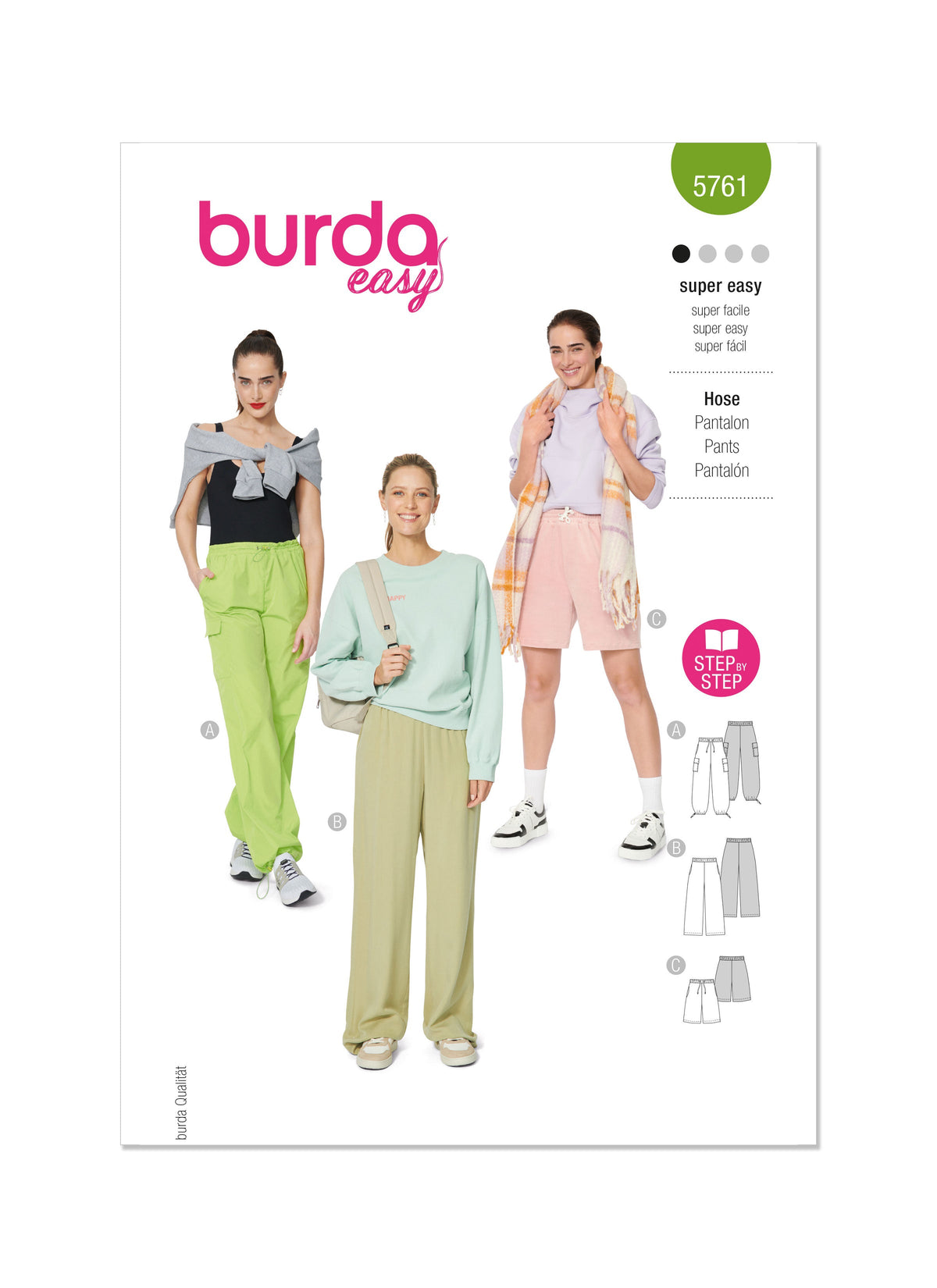 Burda Style Misses' Cargo Trouser Pants Sewing Pattern B5761