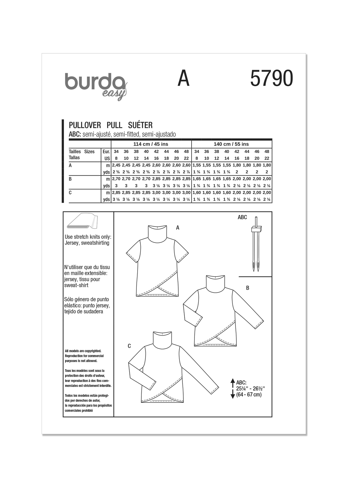 Burda Style Misses' Tops Sewing Pattern for Fashionistas B5790