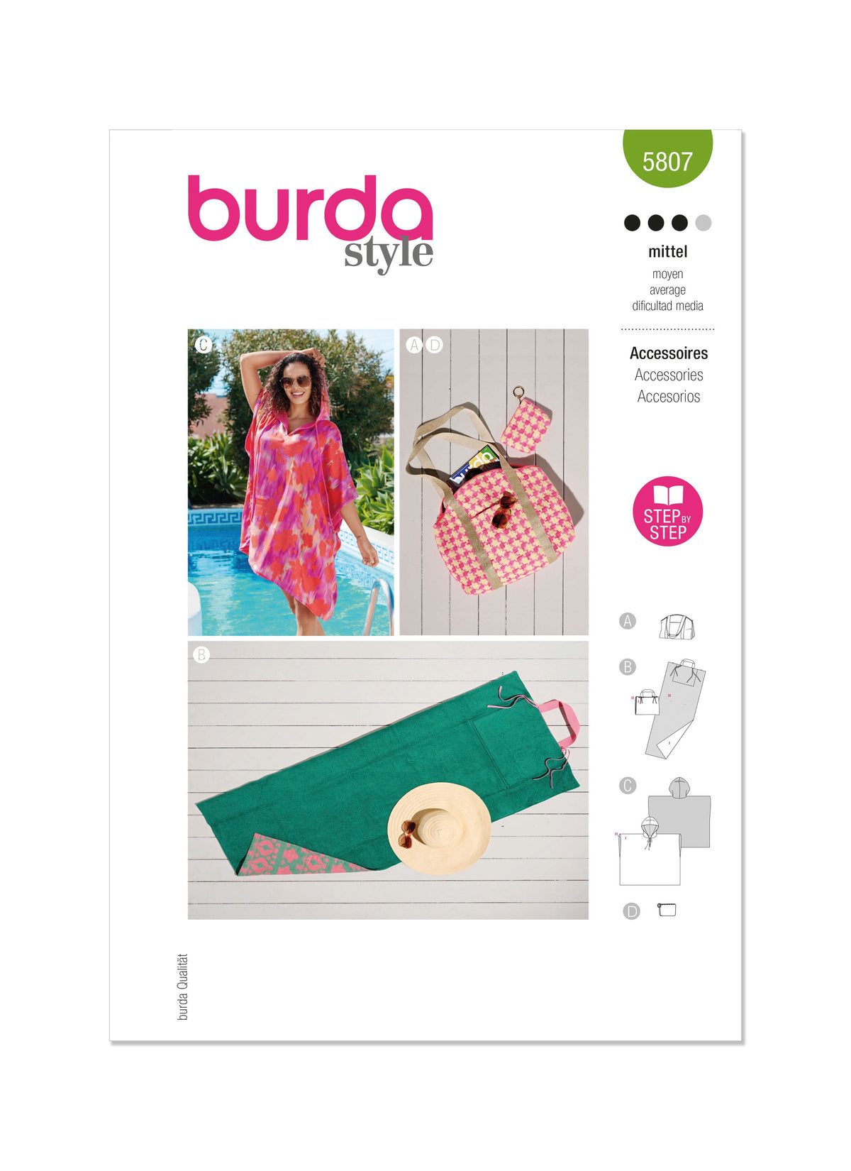 Burda Style Accessories Sewing Pattern for Creative Projects B5807