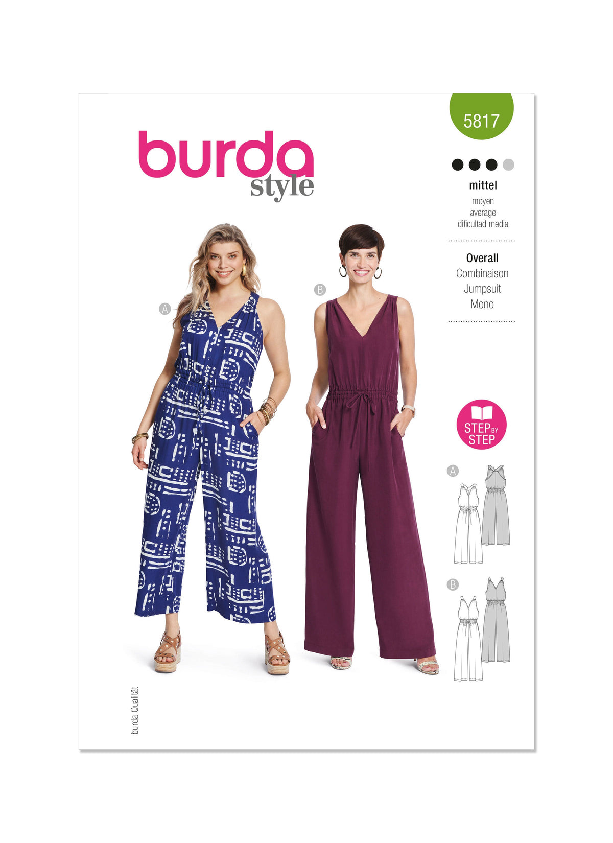 Burda Style Misses' Overall Sewing Pattern for Fashionistas B5817