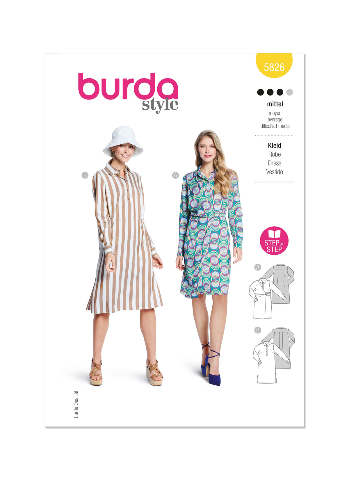 Burda Style Misses' Dress Sewing Pattern for Fashionistas B5826