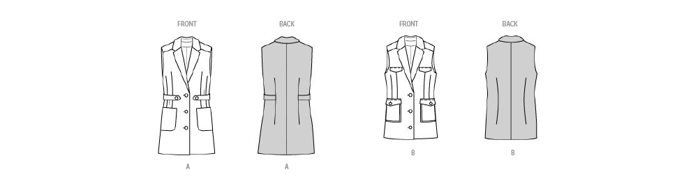Burda Style Misses' Vest Sewing Pattern for Fashionistas B5827