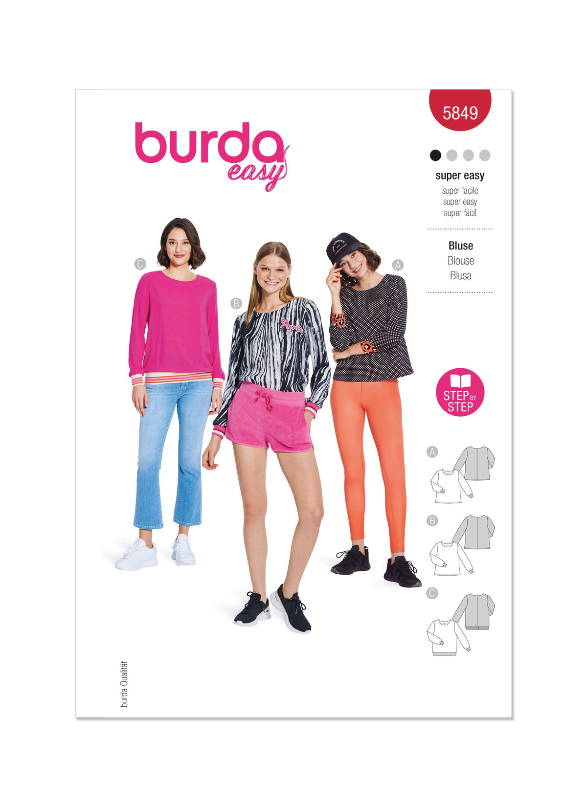 Burda Style Misses' Blouse Sewing Pattern for Fashionistas B5849