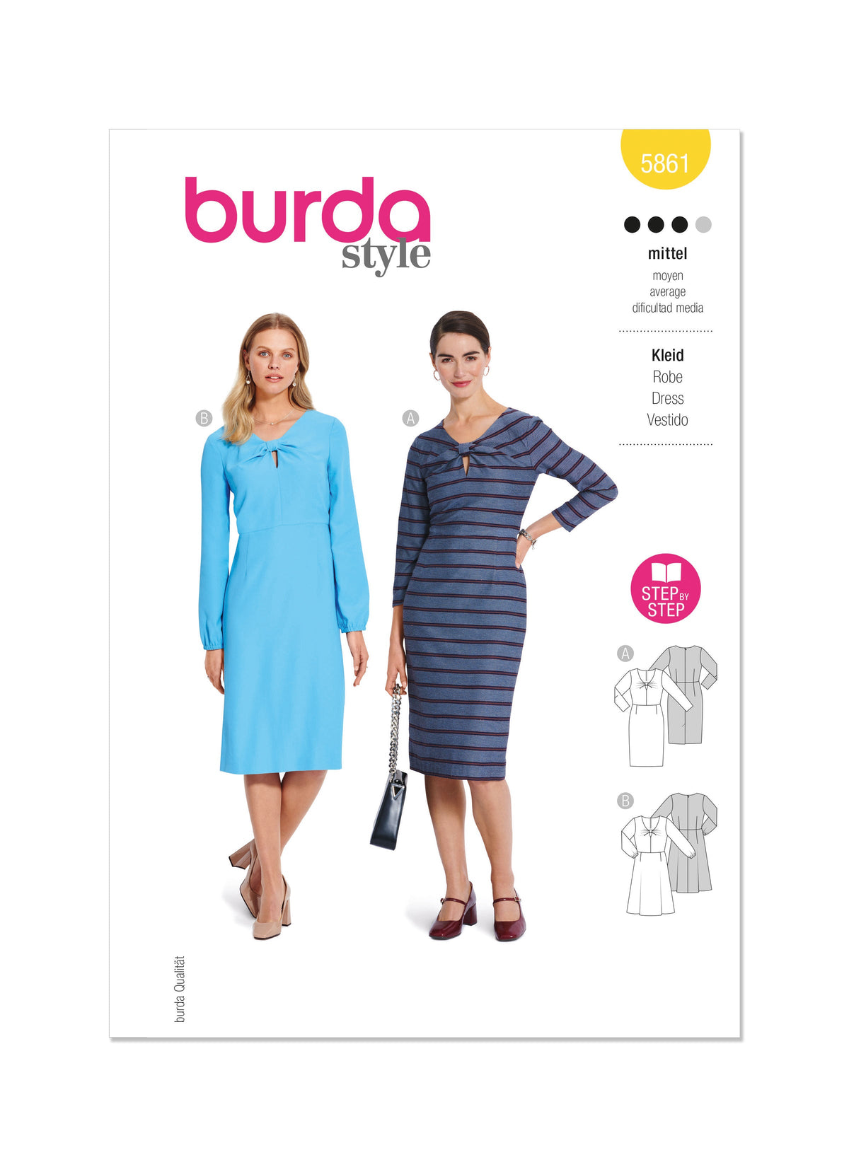 Burda Style Misses' Dress Sewing Pattern for Fashionistas B5861