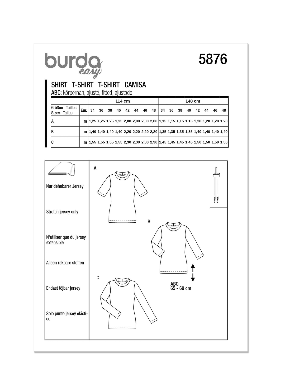 Burda Style Misses' Top Sewing Pattern for Fashion Enthusiasts B5876