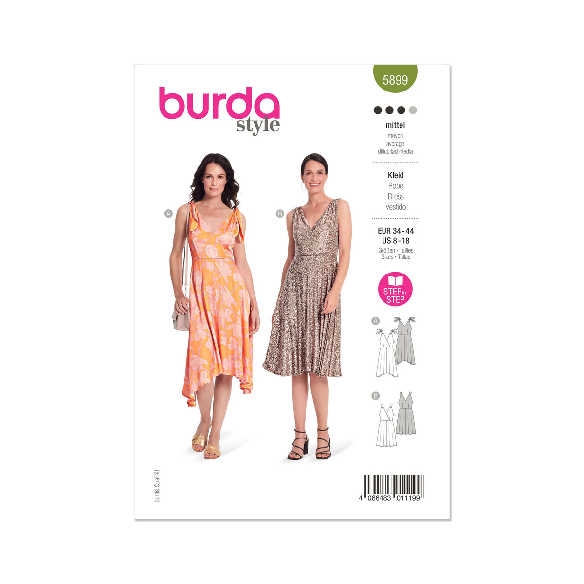 Burda Style Misses' Dress Sewing Pattern for Fashionistas B5899