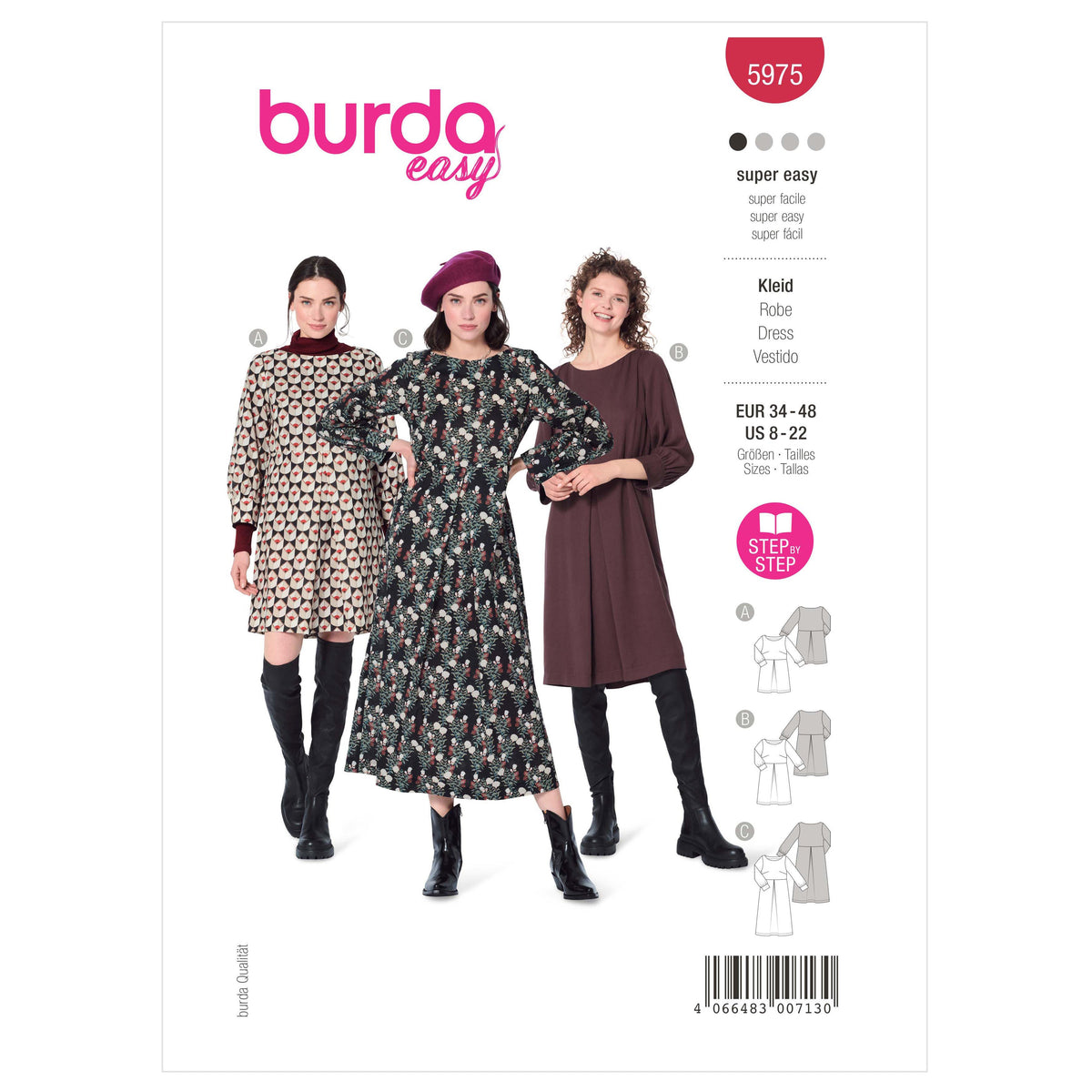 Burda Style Misses' Dress with Scoop Neckline Sewing Pattern B5975