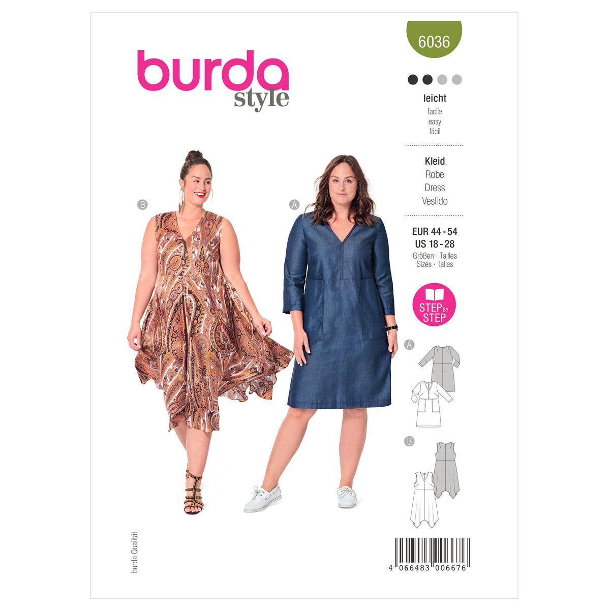 Burda Style Dress Sewing Pattern for Fashion Enthusiasts B6036