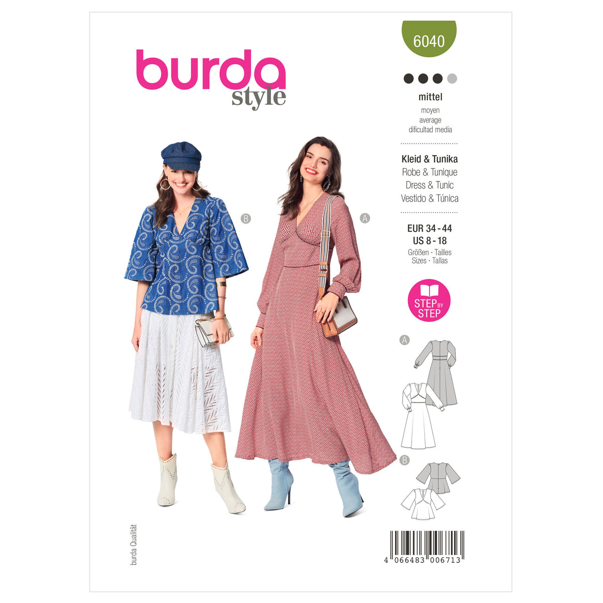 Burda Style Dress Sewing Pattern for Fashion Enthusiasts B6040