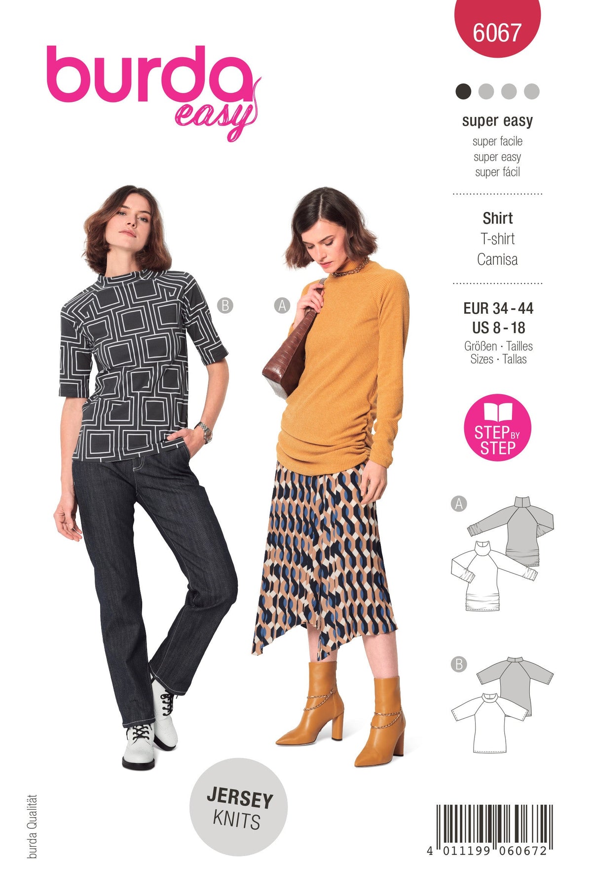 Burda Style Misses' Top with Raglan Sleeves Sewing Pattern B6067