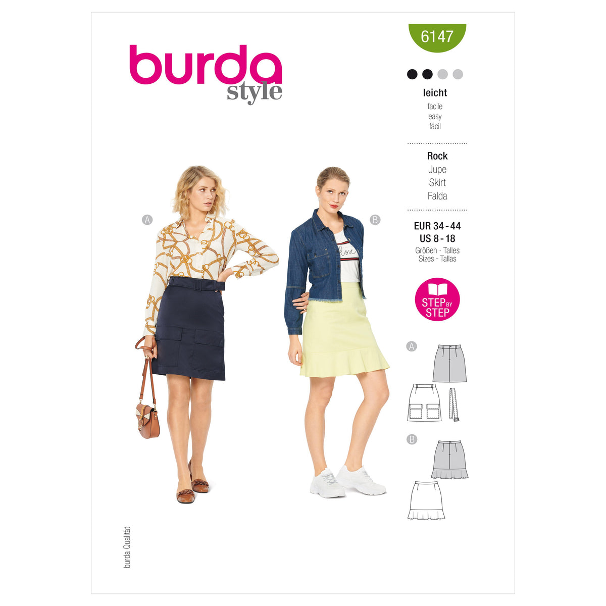 Burda Style Misses' Skirt Sewing Pattern for Fashionistas B6147