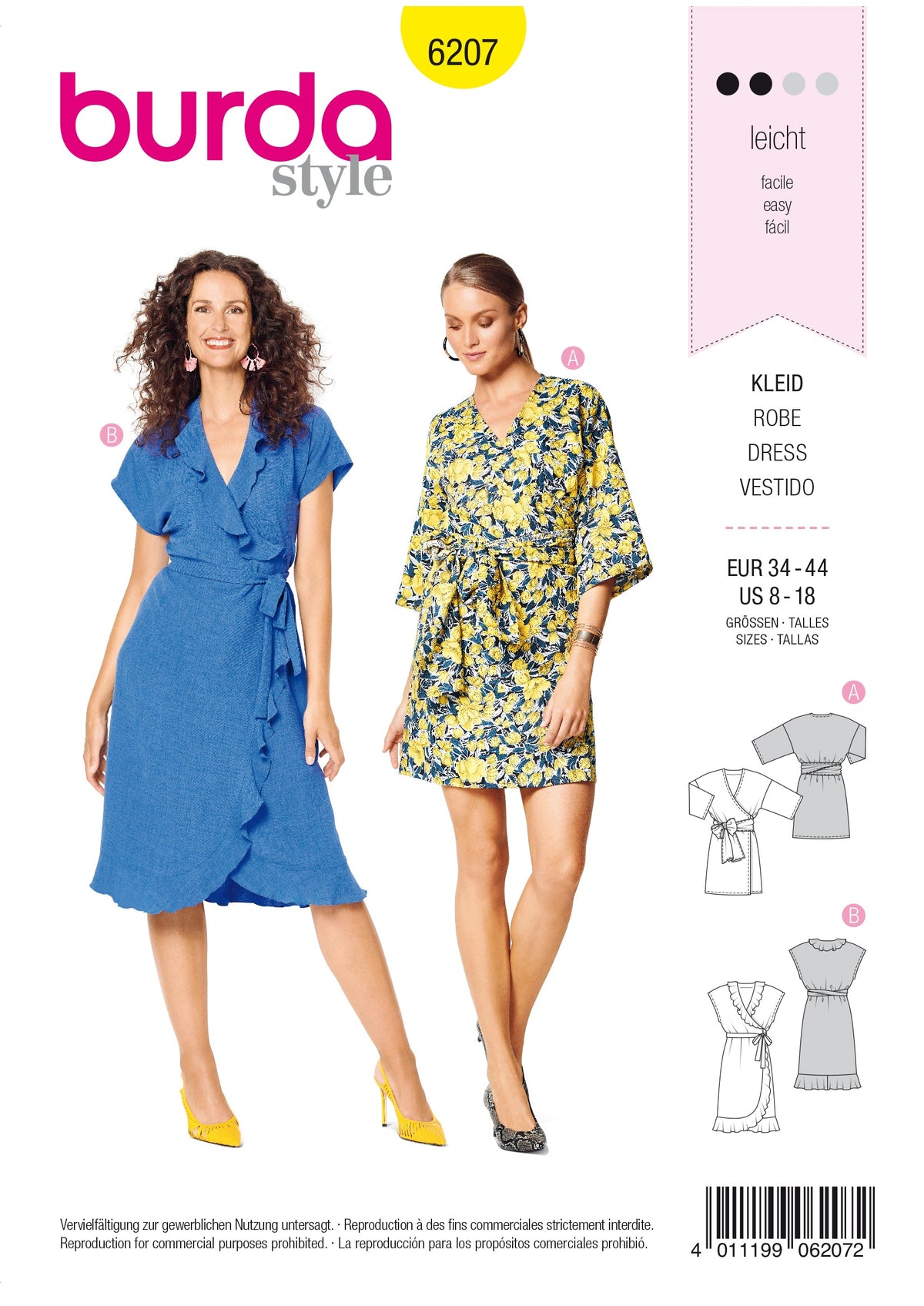 Burda Style Misses Dress Sewing Pattern for Stylish Creations B6207