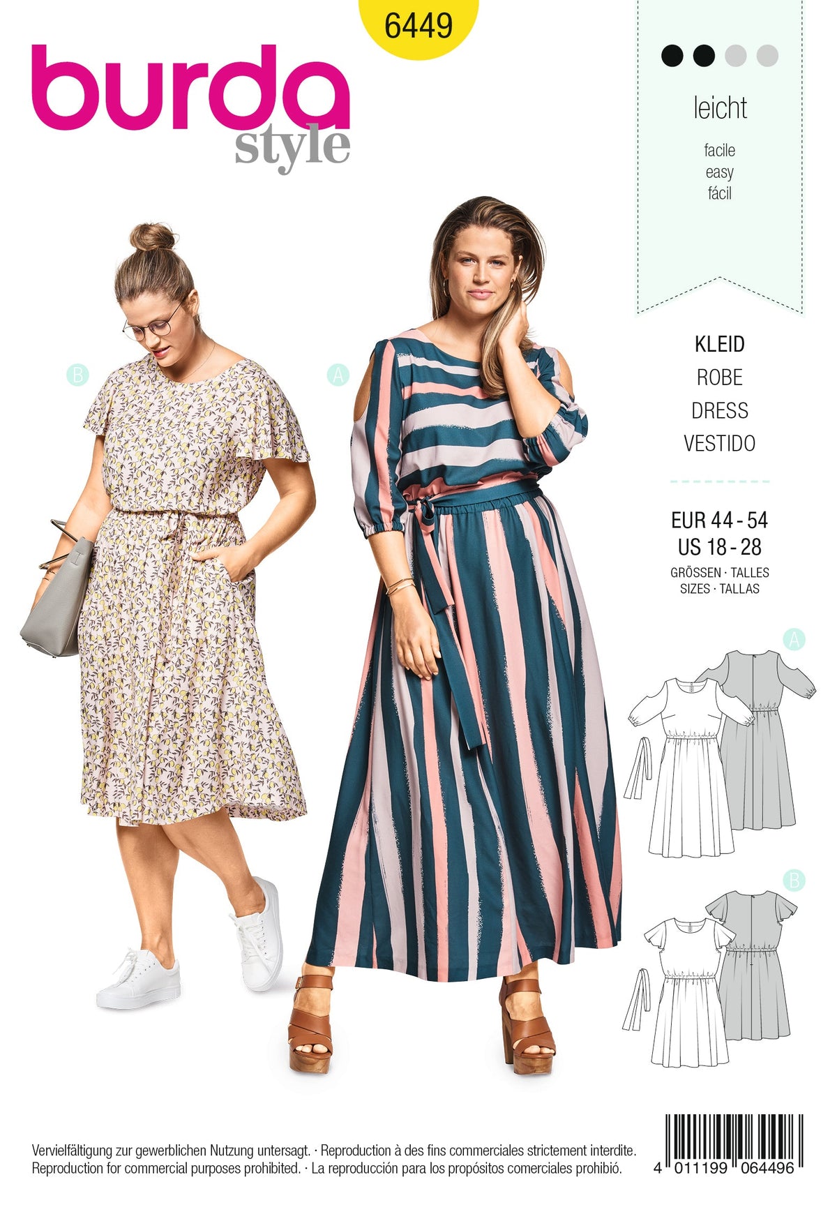 Burda Style Plus Size Dress Sewing Pattern for Stylish Creations B6449