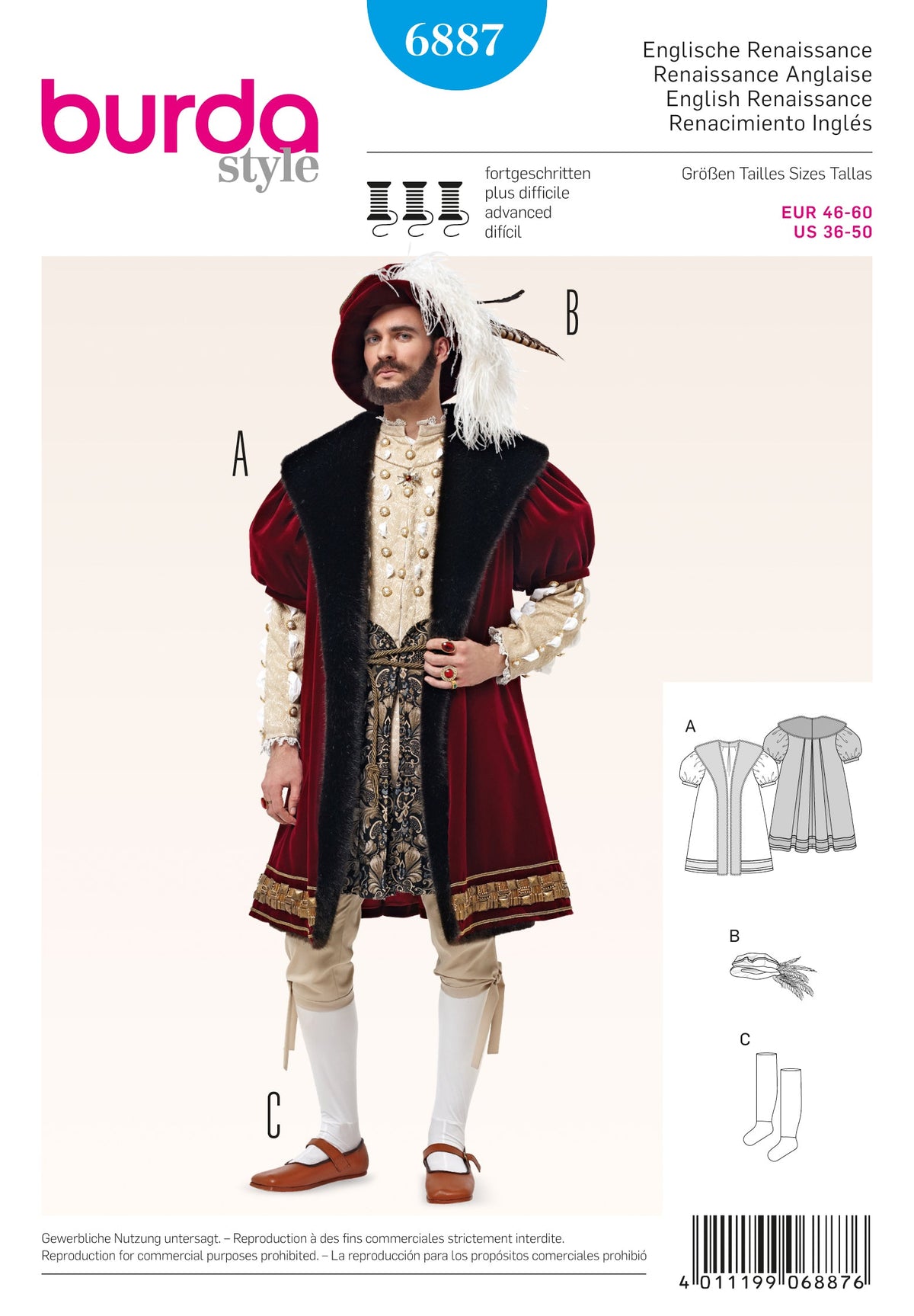 Burda Style Costume Misses Sewing Pattern for Creative Projects B6887